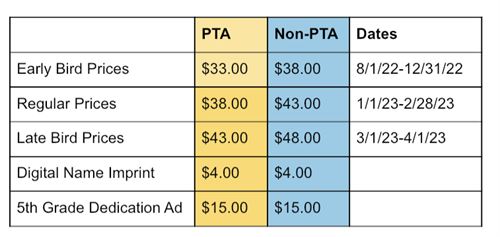YearBook Prices 22-23